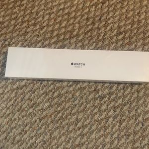 Apple Watch series 3, 38mm band, GPS, white band, and silver aluminum material